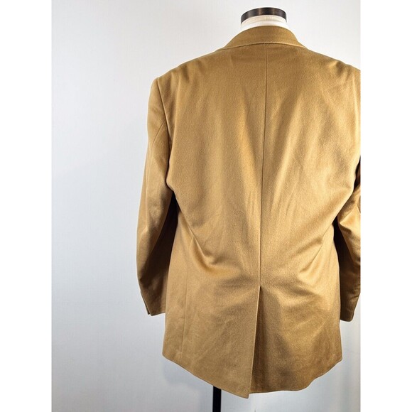 Ragan Burns Mens Blazer Mustard Two Button Cashmere Sports Coat Suit Jacket 44L - Picture 13 of 14